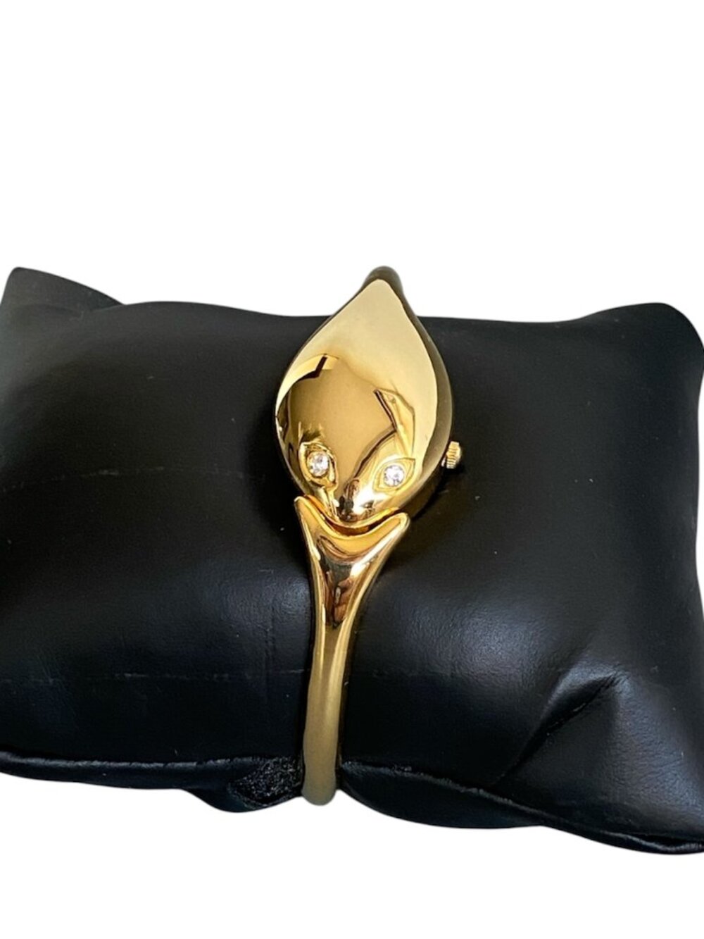 Vintage Xanadu Deadstock Gold Snake Bypass Bangle Cuff Watch Bracelet As Is